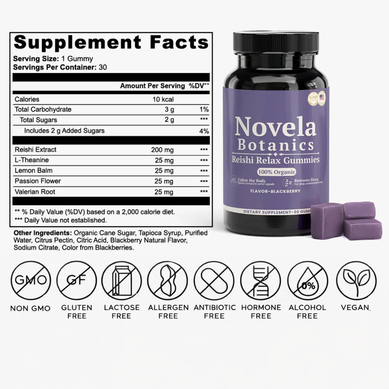 Novela Botanics Reishi Relax Gummies